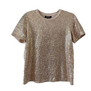 DKNY Pink Sequin Short Sleeve Tee